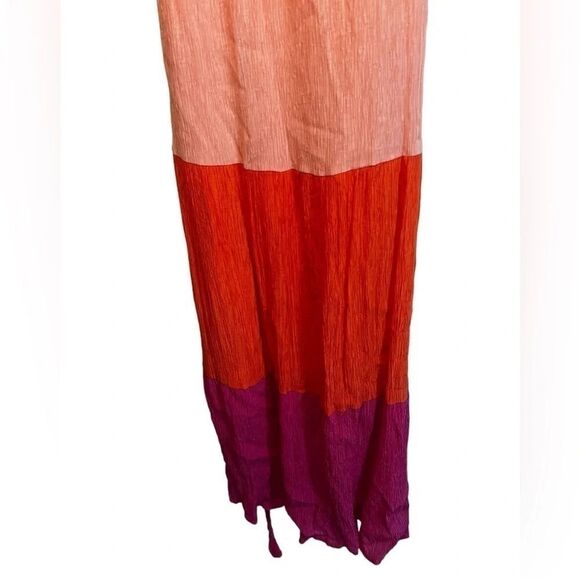 Flying Tomato Women medium Maxi Dress
Color Blocked pink red tall v-neck tie - Picture 10 of 11